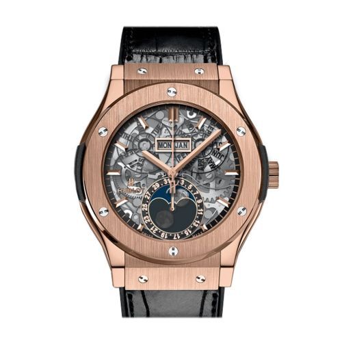 Hublot Classic Fusion Aerofusion Moonphase Sapphire Dial 18k King Gold 45mm Men's Watch 517.OX.0180.LR